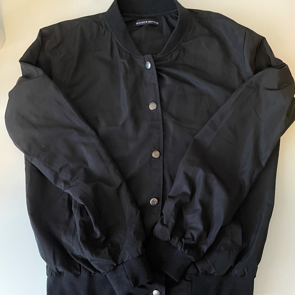 Brandy Melville black bomber jacket